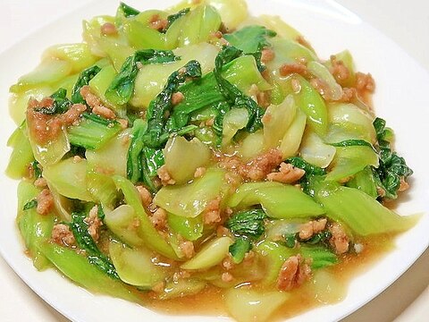 青梗菜と豚ひき肉の中華風炒め★減塩・低カリウム志向
